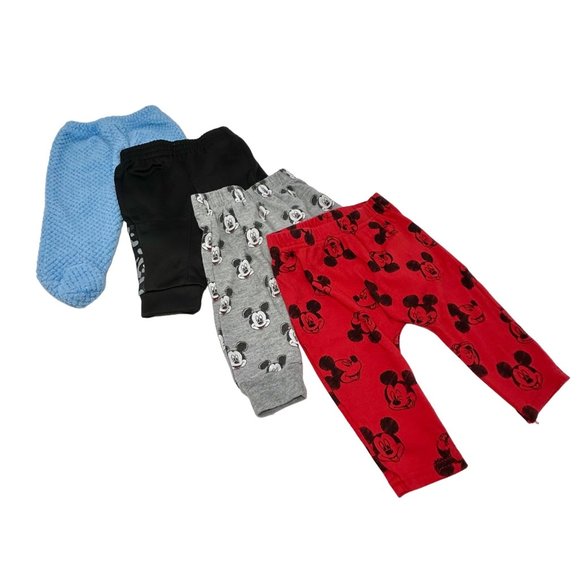 4‎ Pair Baby Sweatpants - Blue, Black, Grey & Red - Size 3-6 Month - Picture 1 of 8